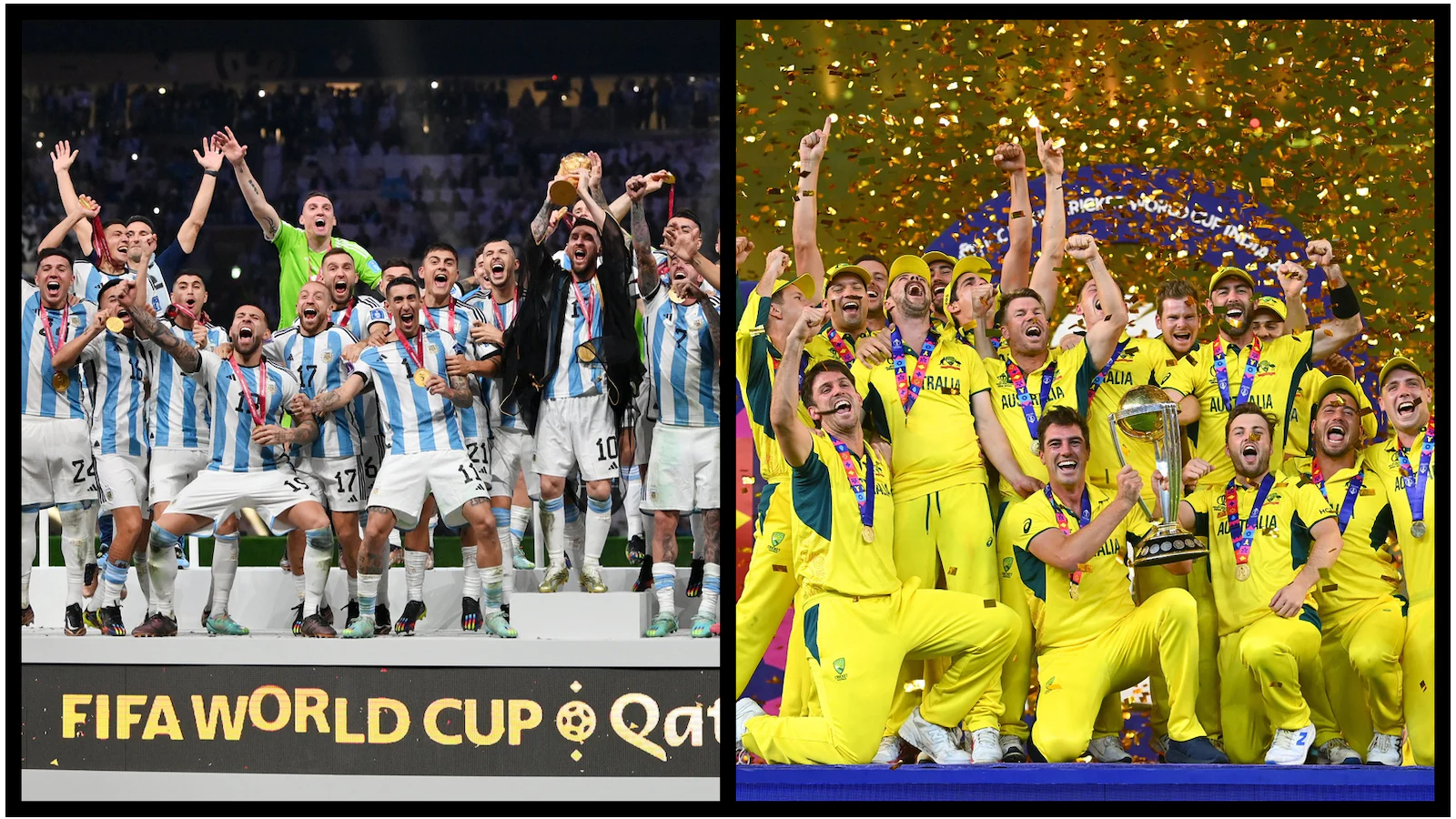 Comparison graphic highlighting the prize money difference between the FIFA World Cup 2026 and ICC Cricket World Cup 2023 tournaments.
